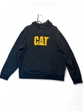 Black Hoodie with Yellow Logo - Heavyweight Pullover
